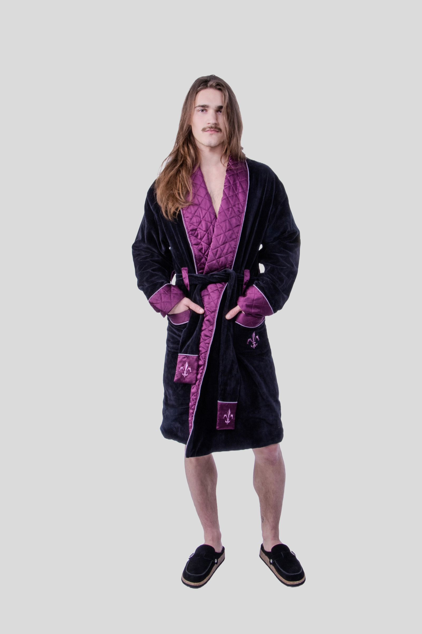 Classic Smoking Robe | Carbon Black - World of Bergamo