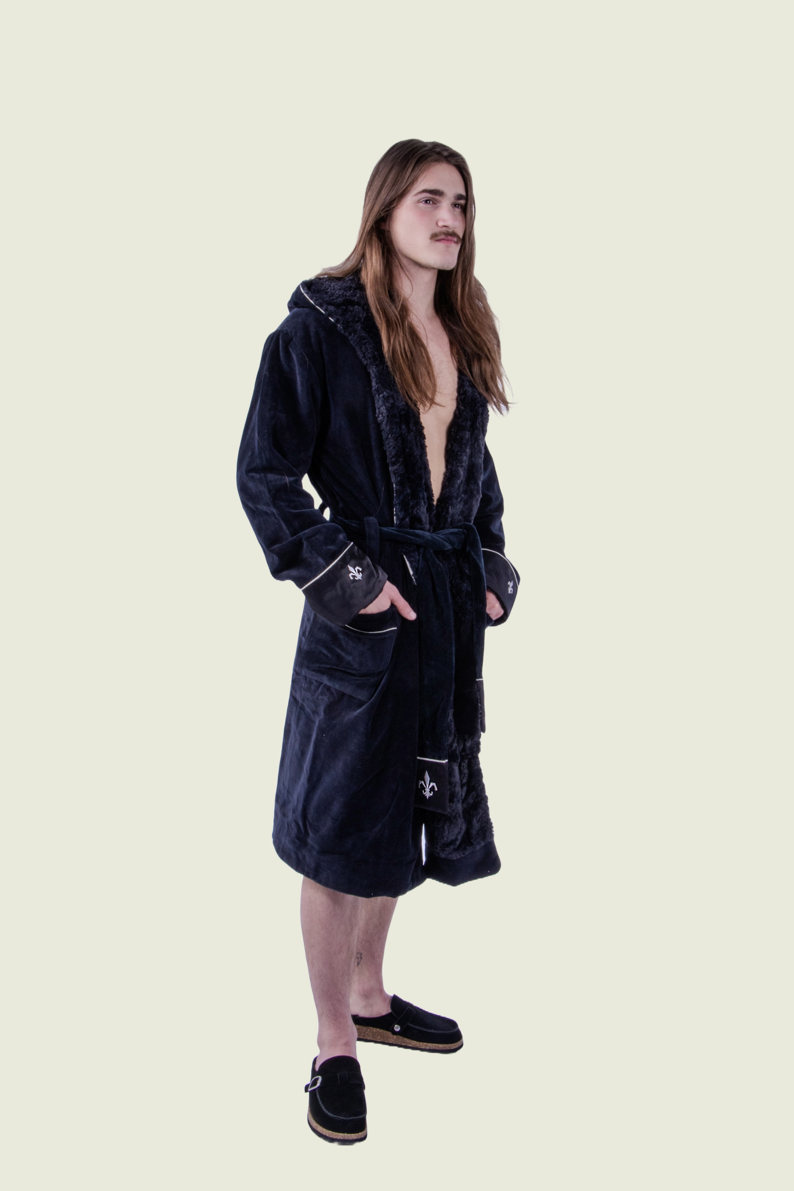 Bergamo Hooded Baltic Robe | Graphite