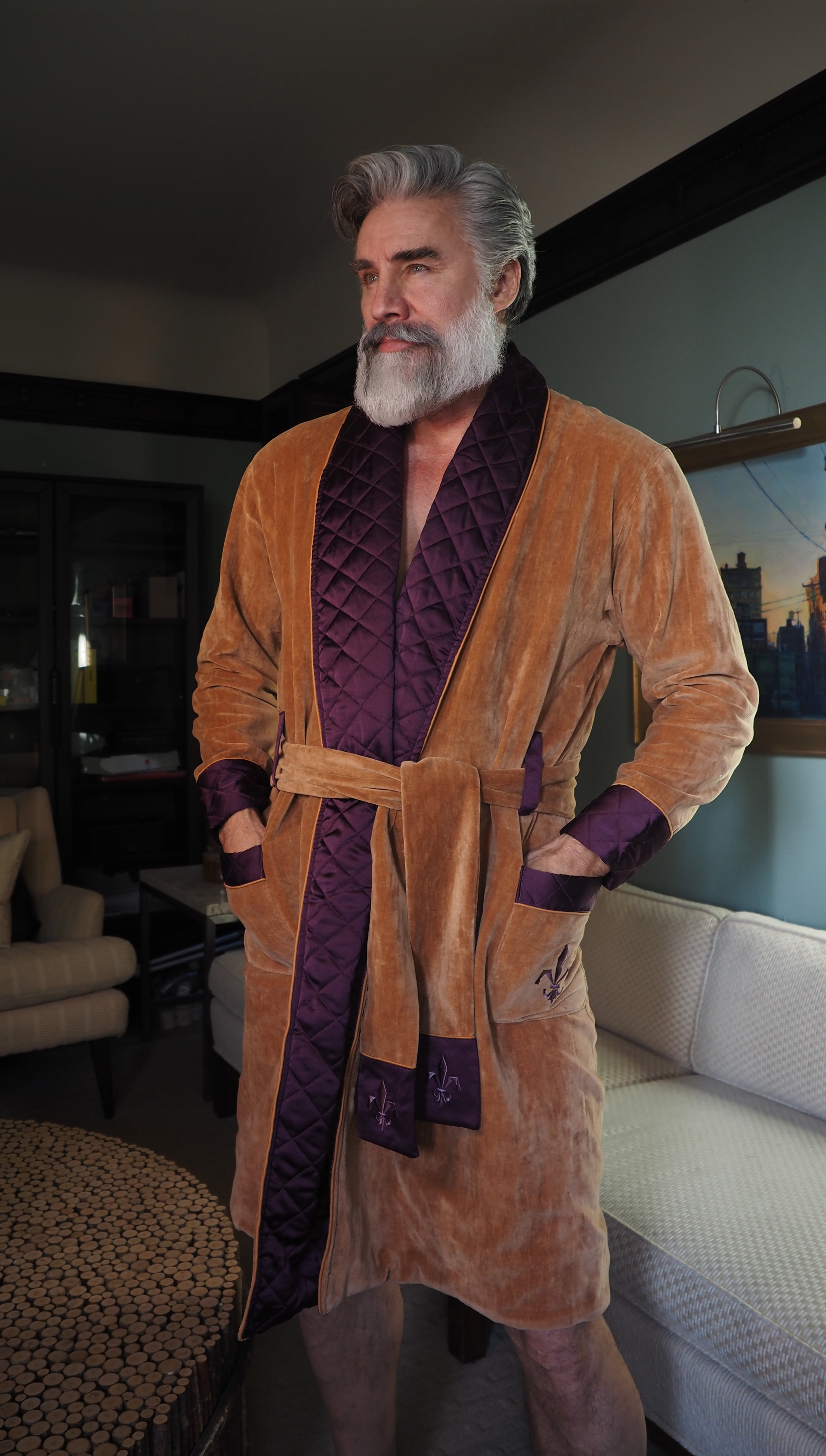 Bergamo Classic Smoking Robe | Camel