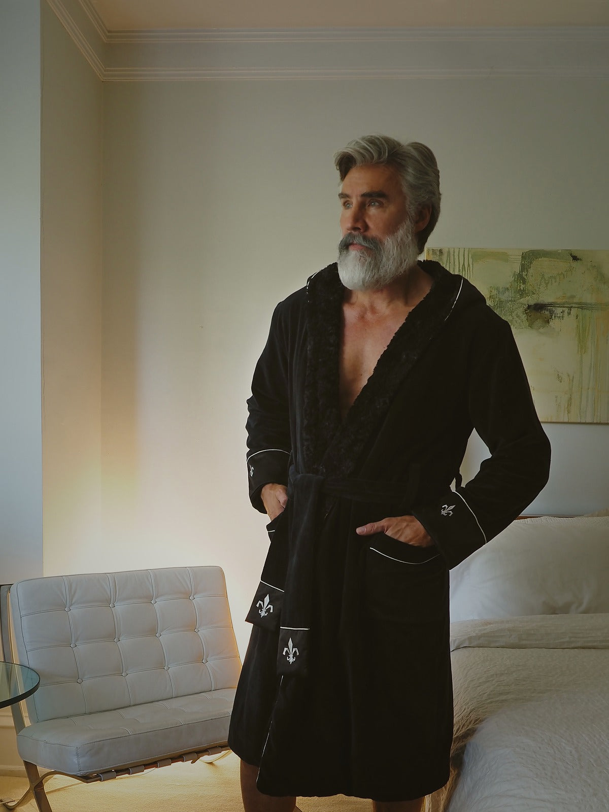 Bergamo Hooded Baltic Robe | Graphite