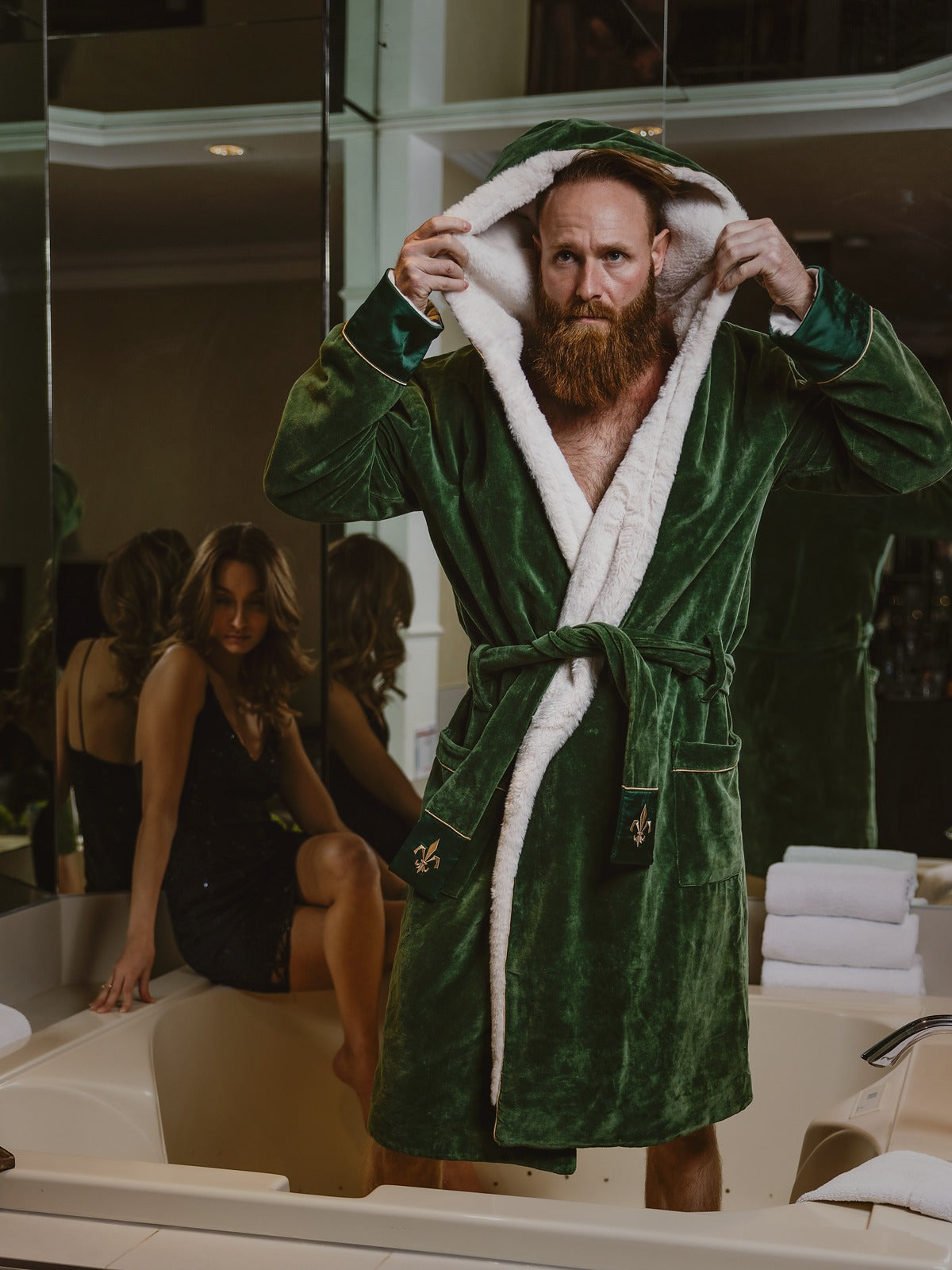 Bergamo Hooded Baltic Robe | Windsor Green